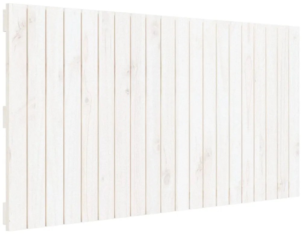 824839 vidaXL Стенна табла за спалня, бяла, 127,5x3x60 см, борово дърво масив