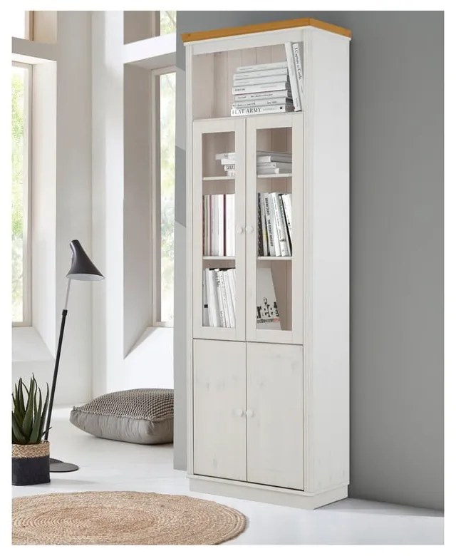 Бяла витрина от масивен бор 74x223 cm Anita – Støraa