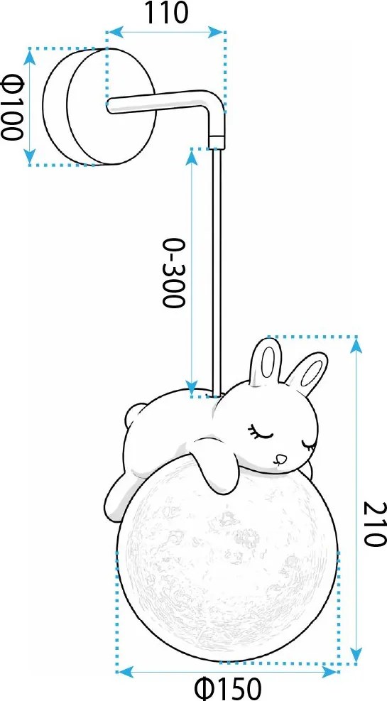СТЕННА ЛАМПА АПЛИК СПЯЩО ЗАЙЧЕ G165-1W