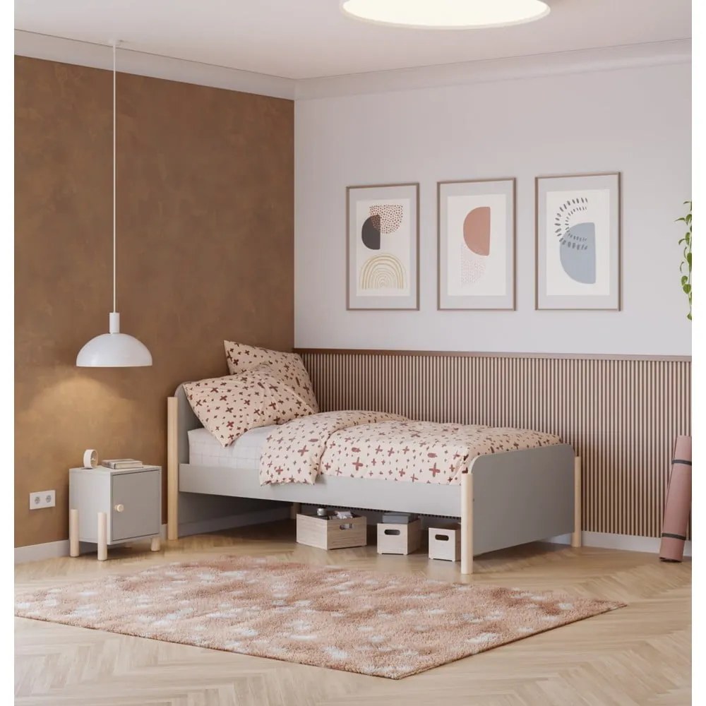 Кремаво детско нощно шкафче от масивен бор Enola – Marckeric