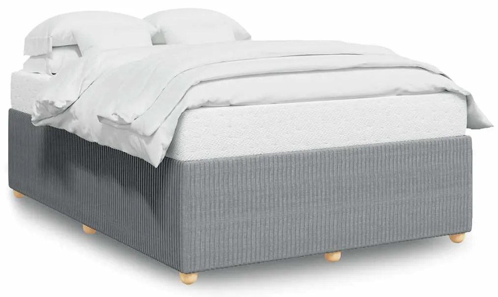 3284935 vidaXL Рамка за легло без матрак, светлосив, 140x190 см, плат