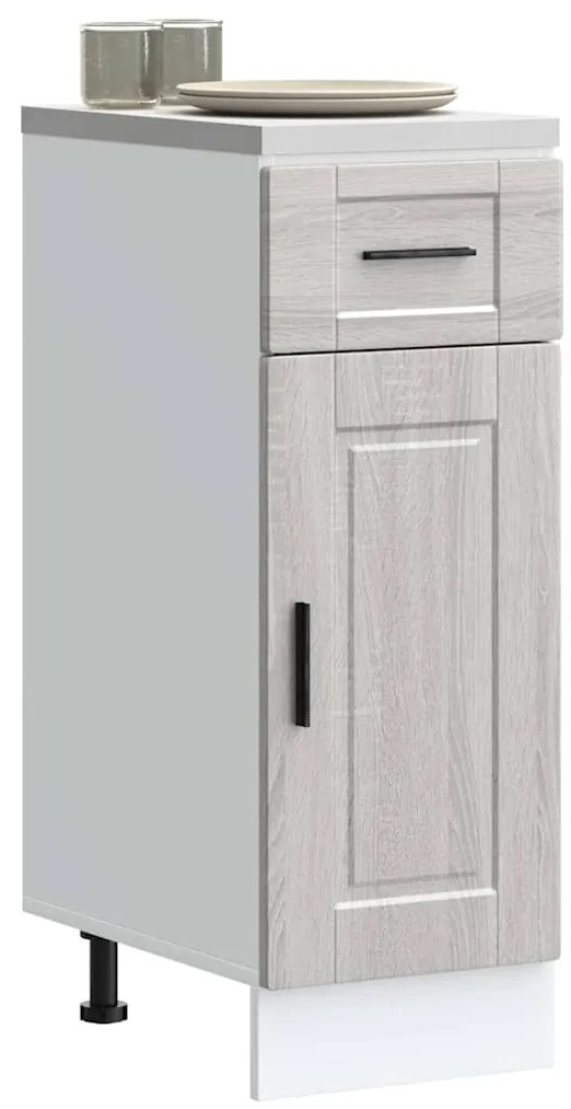853943 vidaXL Кухненски шкаф Porto, сив сонома, инженерно дърво