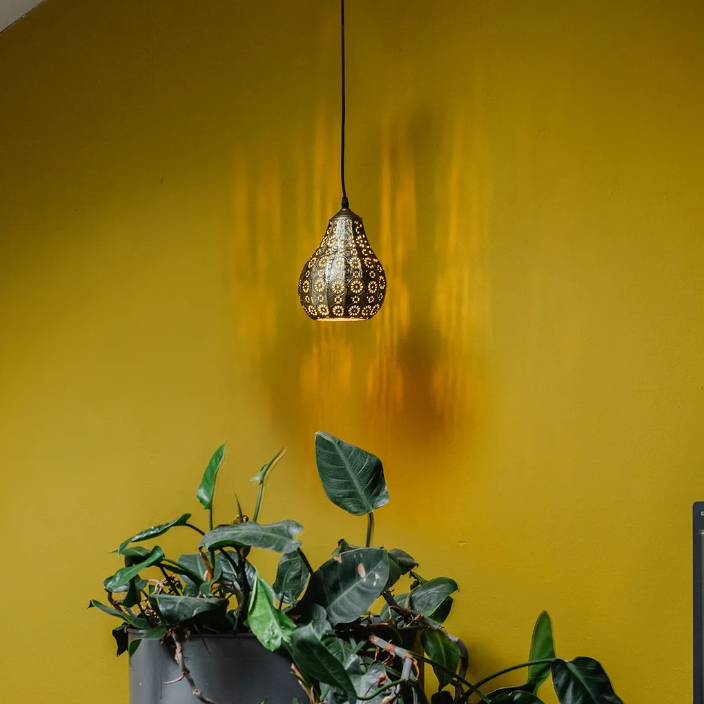 Ориенталска висяща лампа златиста 17,5 см - Billa Dia