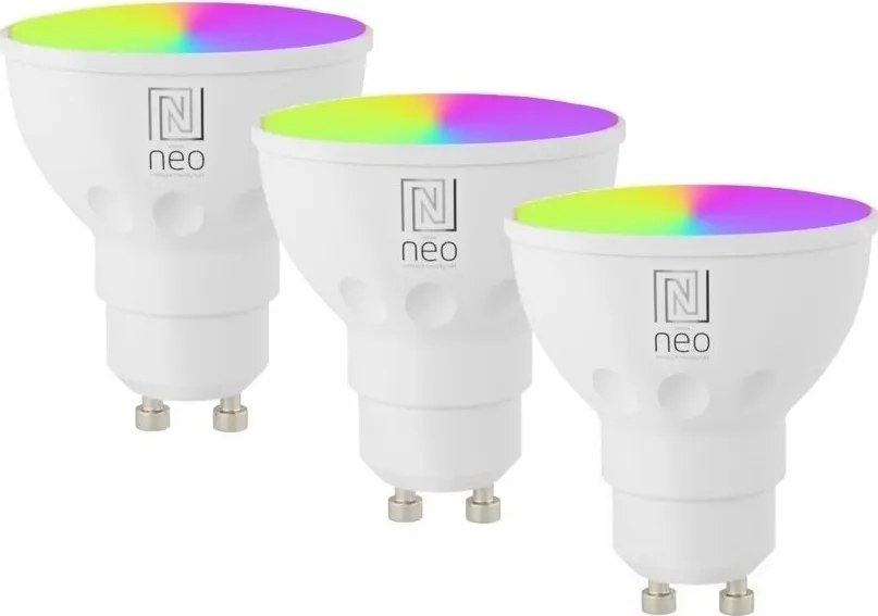 Immax NEO 07724CDO комплект от 3 RGB димируеми LED крушки GU10/4,8W/230V Wi-Fi Tuya + дистанционно управление