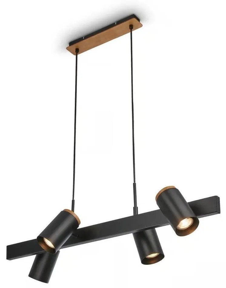 Briloner 4059045 - Полилей на кабел ERA 4xGU10/10W/230V черен