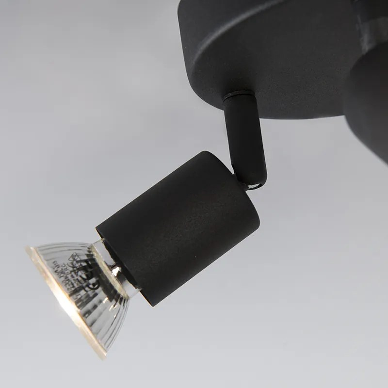 Индустриален прожектор черен наклоняем кръгъл 3-светлина - Jeany