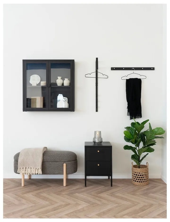 Кафява пейка от прежда с примки от букле Branca – House Nordic