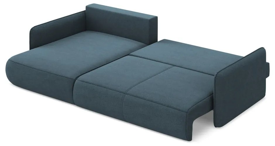 Син разтегателен ъглов диван с място за съхранение (ляв ъгъл) Nanea – Makamii