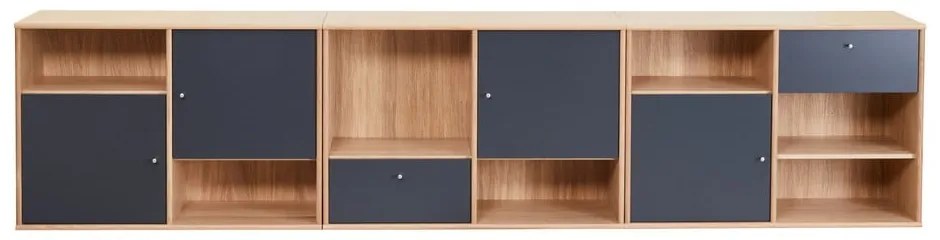 Черен нисък скрин от дъб 267x61 cm Mistral - Hammel Furniture