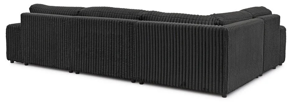 Тъмносив ъглов диван от рипсено кадифе (ляв ъгъл/U форма) Justin – Ropez
