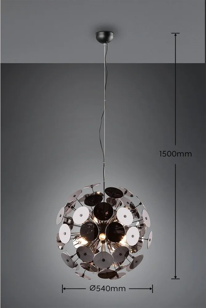 Матово черно висящо осветително тяло Discalgo - Trio