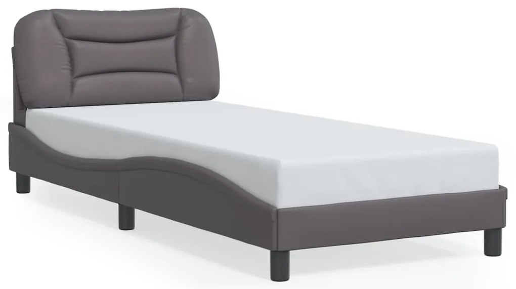 3207963 vidaXL Рамка за легло без матрак Hvar, сива, 80x200 см, изкуствена кожа