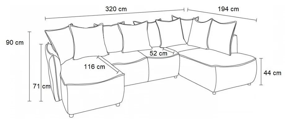 Тюркоазен ъглов разтегателен диван (ляв ъгъл) Leon - Bobochic Paris