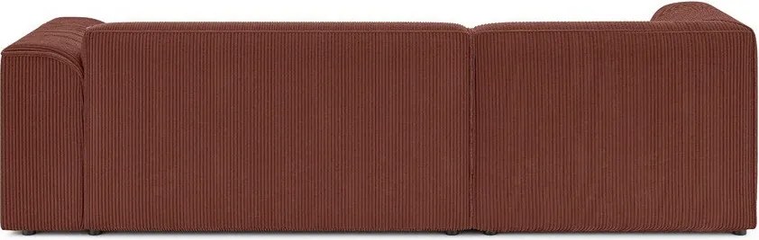 Теракотен ъглов диван от рипсено кадифе (ляв ъгъл) Merid – Ropez