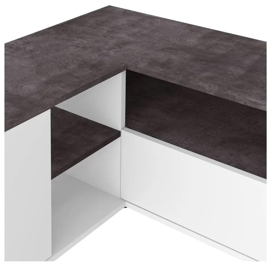 Сиво-бяла маса за телевизор от бетон 90x45 cm Angle - TemaHome