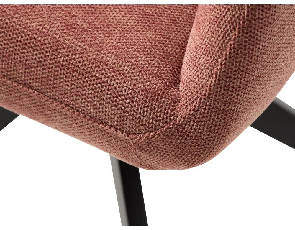 Розов тапициран трапезен стол с подлакътници Roxana – Unique Furniture