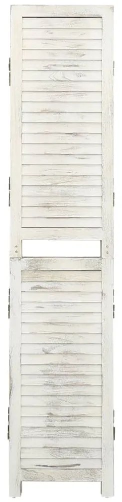 338570 vidaXL Параван за стая, 3 панела, антично бяло, 105x165 cм, дърво