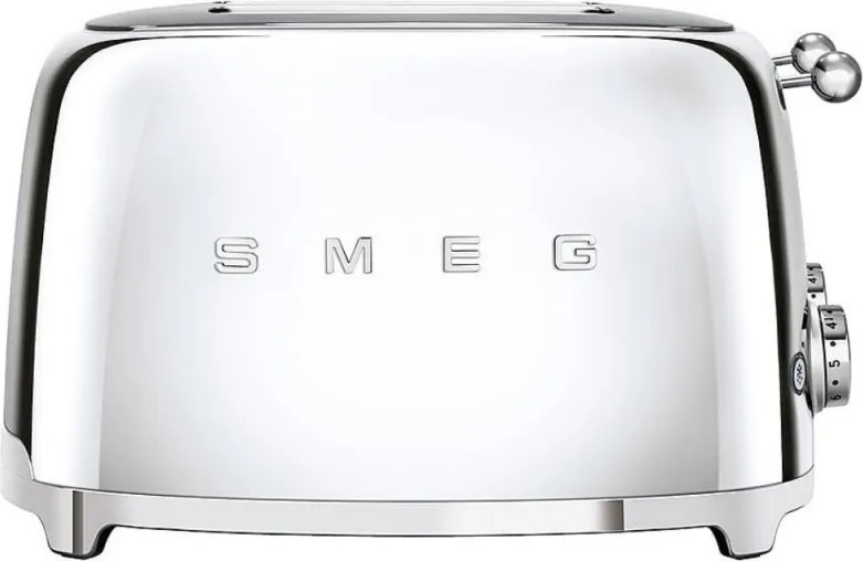 Тостер за хляб SMEG 50's Style TSF03SSEU, 2000W, 4 филии, 6 нива, Тавичка за трохи, Вграден кабел, Неръждаема стомана, Сребрист