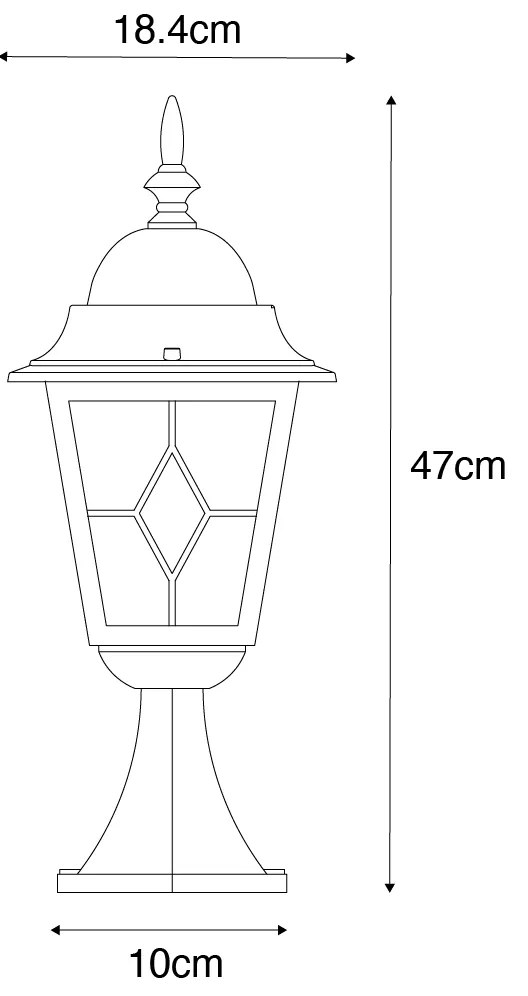 Винтидж външна лампа антично злато 45 см - Антигуа
