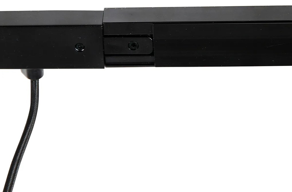 1-фазна релсова система черна с 4 прожектора и I-захранване квадратно - Jeana