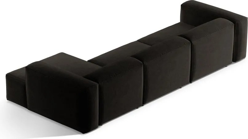 Черен ъглов диван (десен ъгъл) Bergamo – Cosmopolitan Design