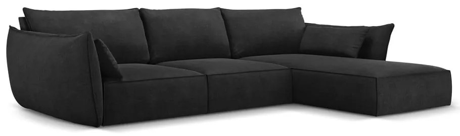 Тъмносив ъглов диван (десен ъгъл) Vanda - Mazzini Sofas