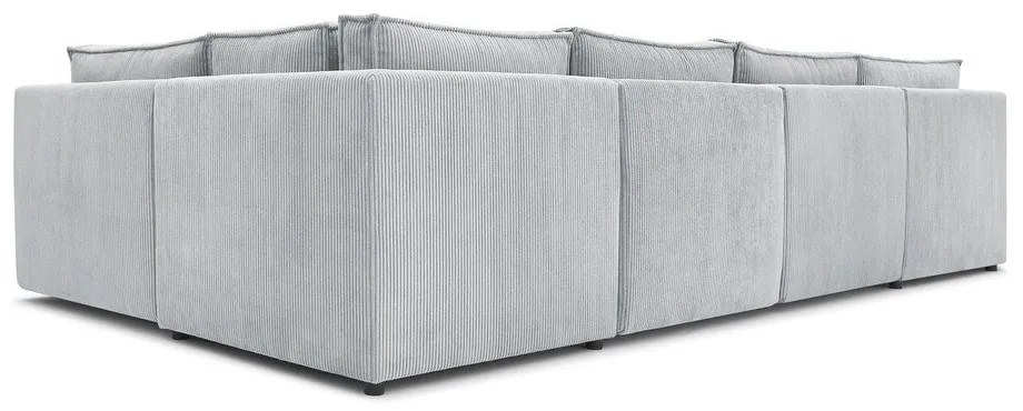 Светлосив велурен променлив U-образен ъглов диван Nihad modular - Bobochic Paris