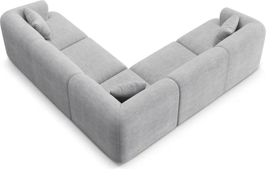 Светлосив ъглов диван от рипсено кадифе Campi – Cosmopolitan Design