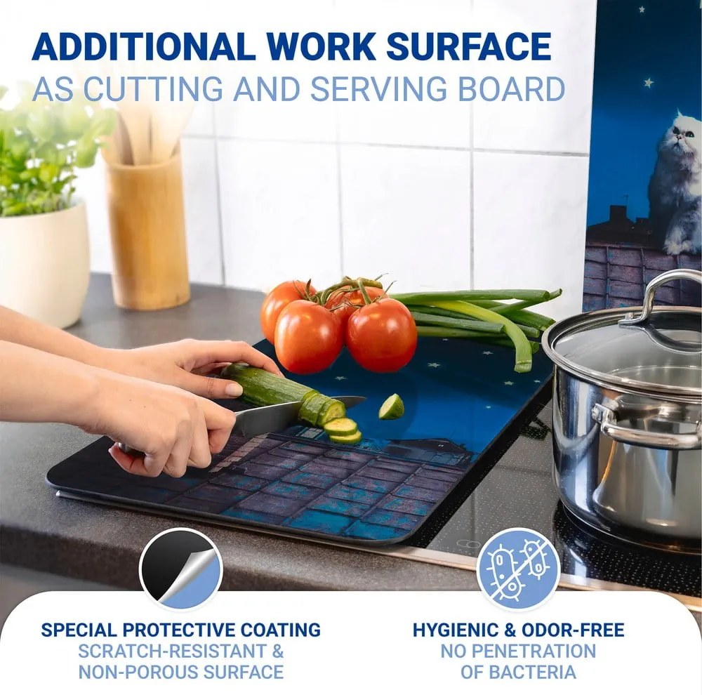 Капаци за печка в комплект от 2 броя от закалено стъкло 30x52 cm - Maximex