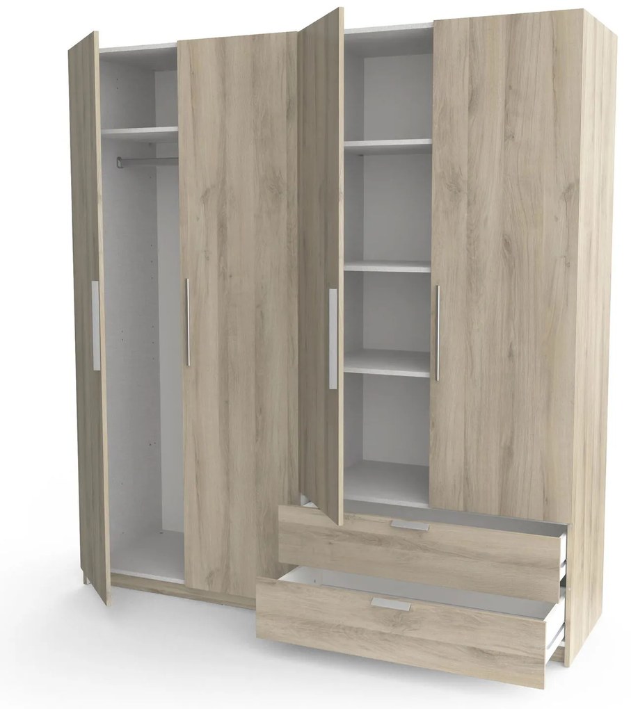 Гардероб 4-врати Glorious-Естествено
