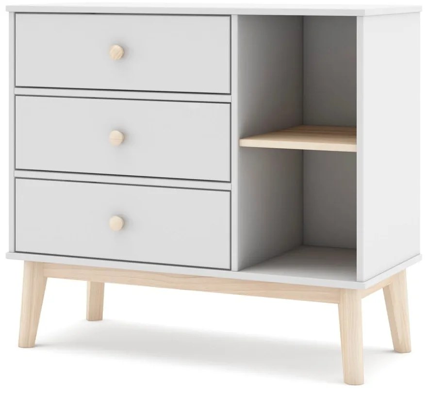 Бял нисък скрин за деца 90x81 cm Esteban - Marckeric