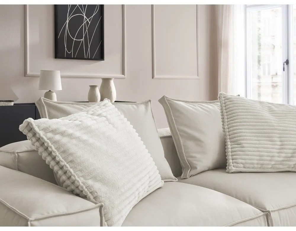 Бежов диван от изкуствена кожа 260 cm Boheme – Bobochic Paris