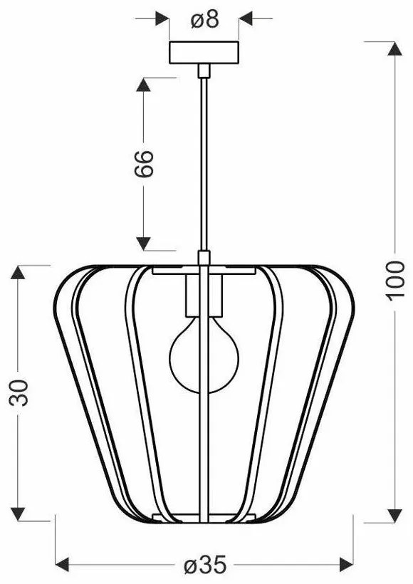 Черно метално висящо осветително тяло ø 35 cm Jonas - Candellux Lighting