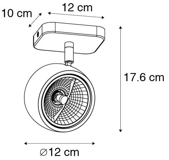 Дизайнерски прожектор с квадратен въртящ се и наклонен - Go Nine