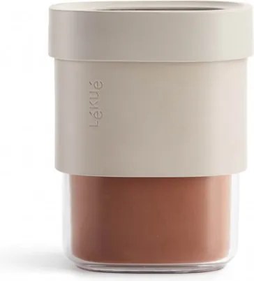 Буркан за съхранение с допълнителна приставка Lekue Beige 1010216, 600-850 мл, -15/+80°C, Полипропилен, Бежов