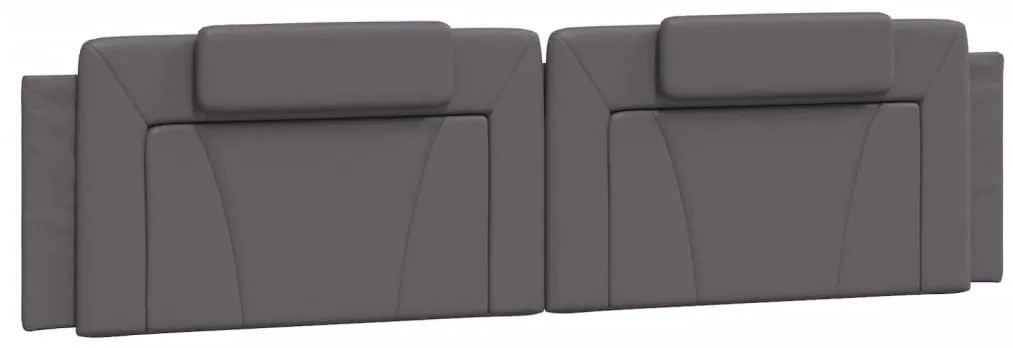 374817 vidaXL Мека табла за легло Viana, сива, 200 см, изкуствена кожа