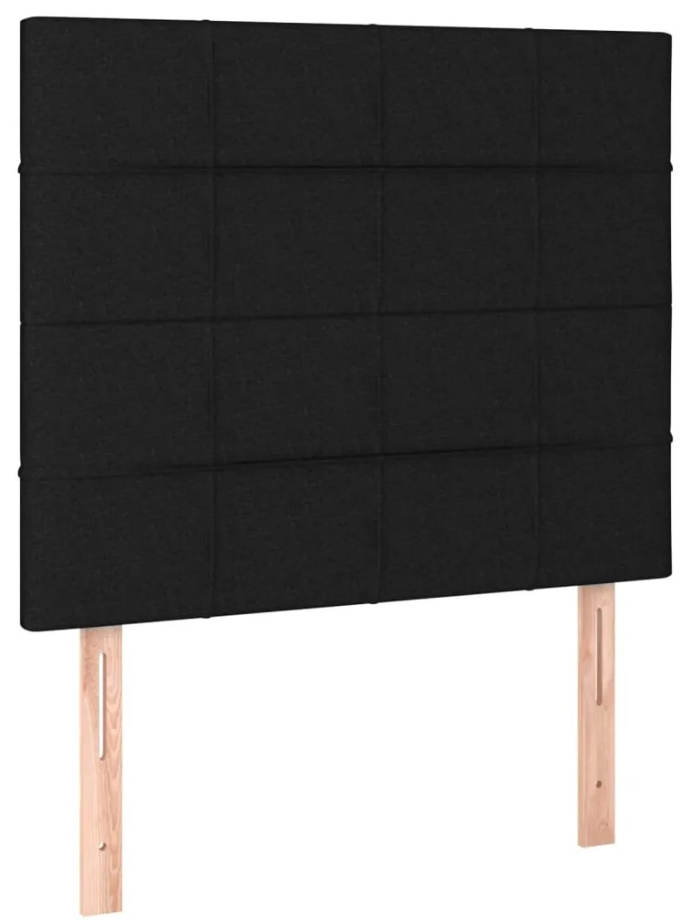 3116308 vidaXL Табла за легло, черна, 80x5x118/128 см, плат