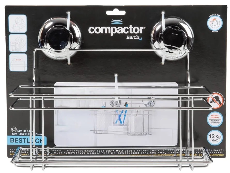 Самоносеща метална етажерка за баня в сребристо Bestlock Bath - Compactor