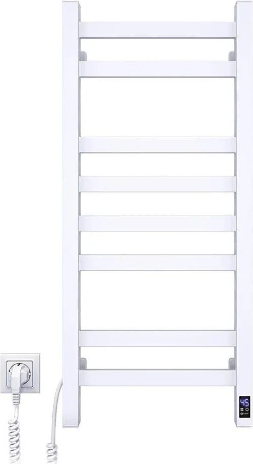 Електрическа сушилня за кърпи с термостат AVANGARD 105 W 80x36 см бяла лява