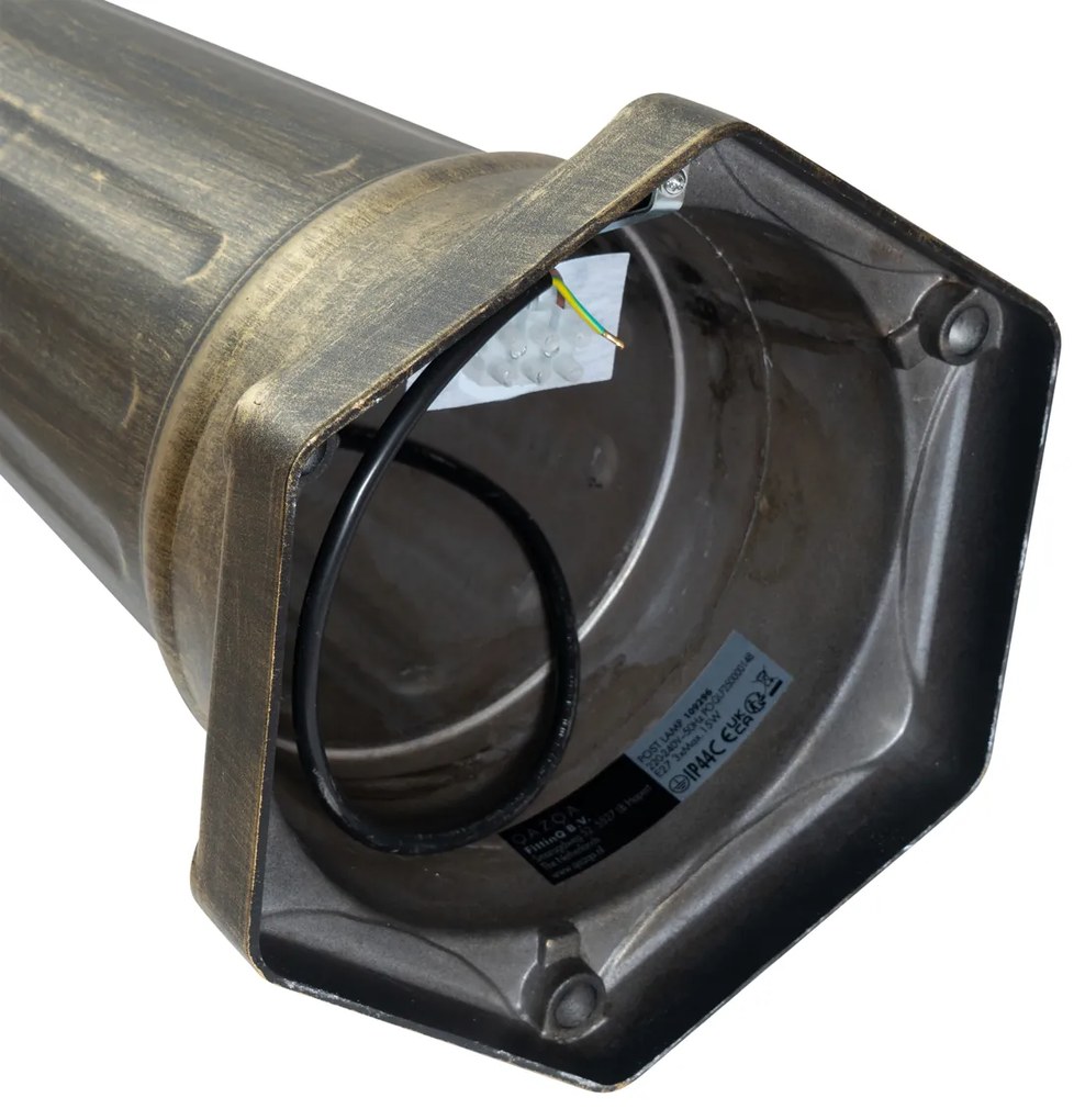 Класически външен фенер антично злато с прозрачно стъкло 198 см IP44 - London