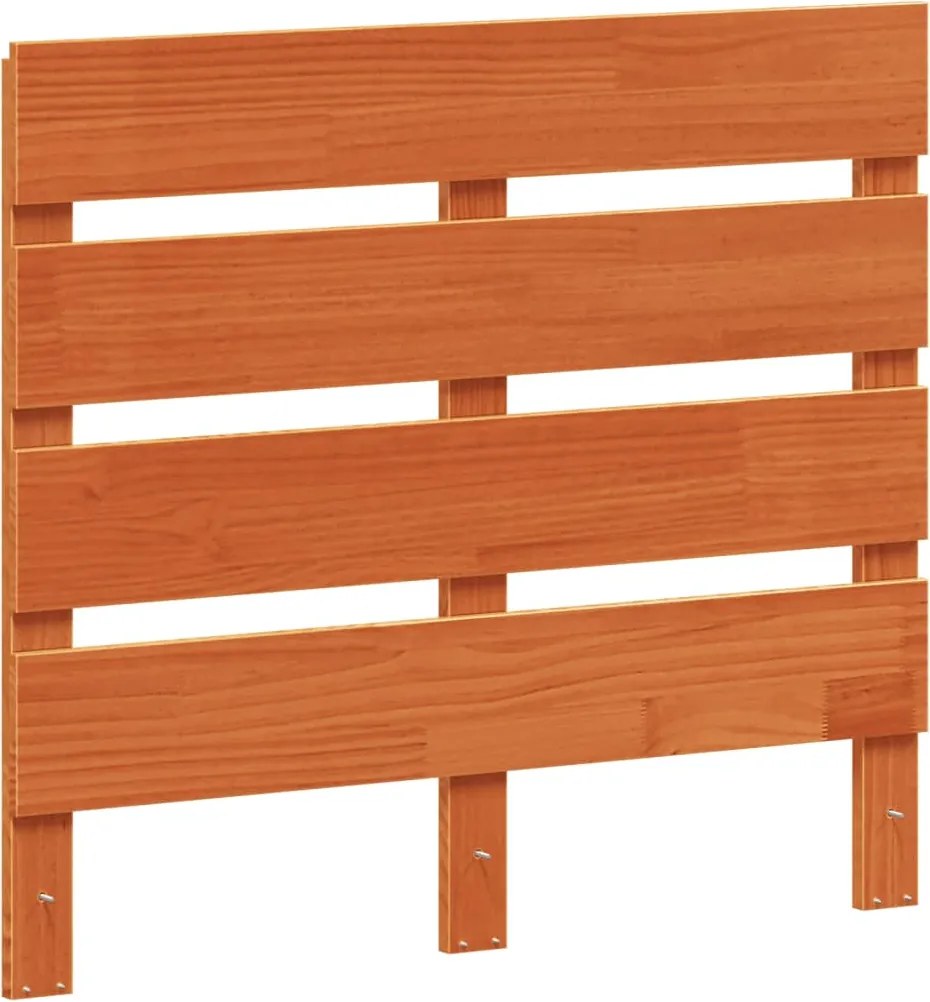 Горна табла за легло, восъчнокафява, 90 см, масивно дърво бор