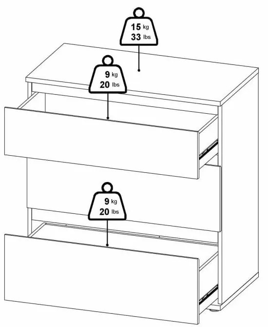 Бял нисък скрин 77x84 cm Nova – Tvilum