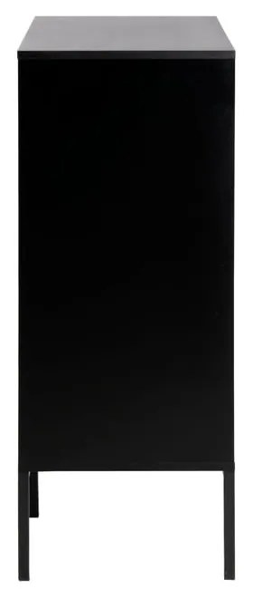 Черен/естествен висок скрин от декор от дъб 80x103 cm Seaford – Actona