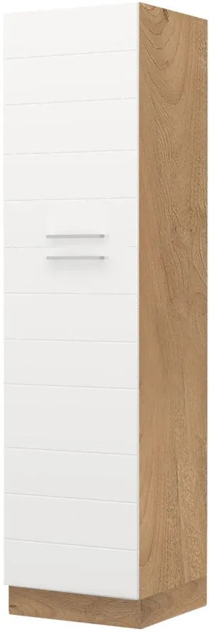 Висок подов шкаф Hudson K23-60-1KF-Walnut - White