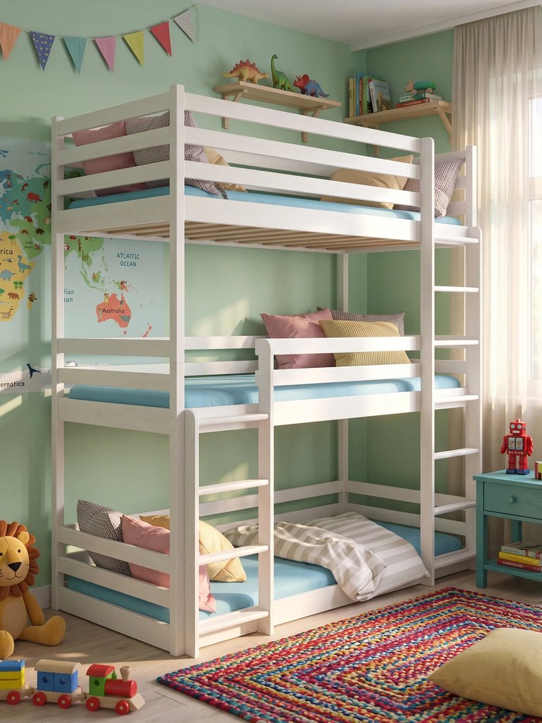 Двуетажно легло Capolo-200 x 90-White