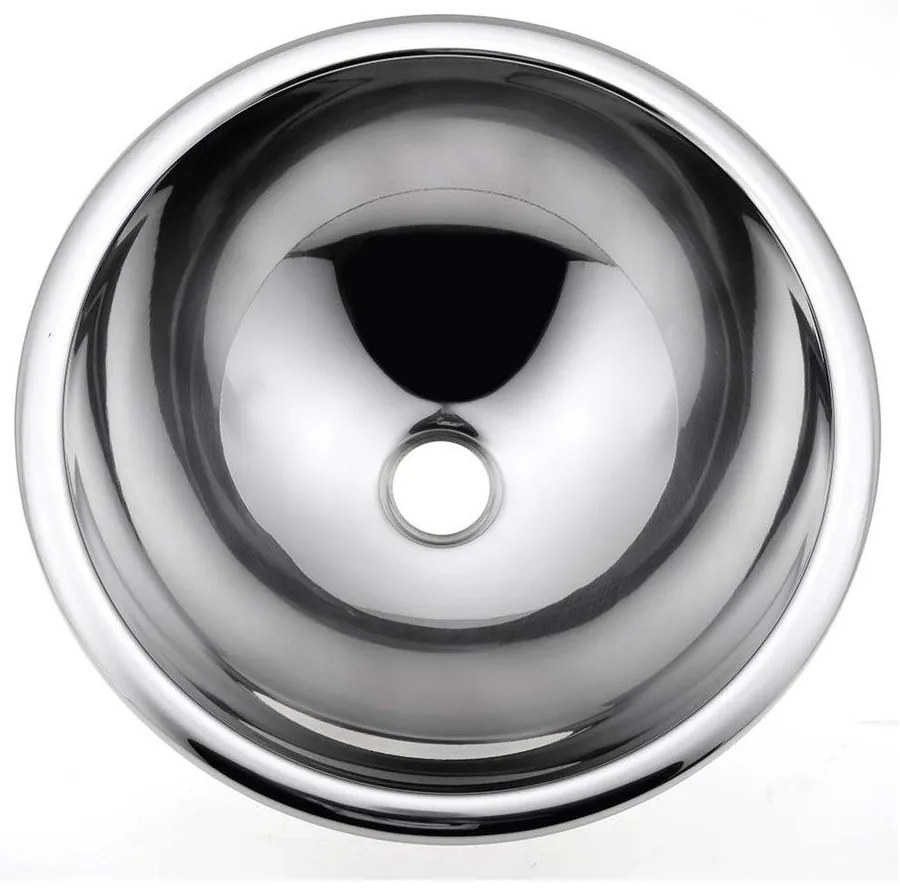 Кръгла мивка от неръждаема стомана в сребристо ø 40,5 cm – Sapho