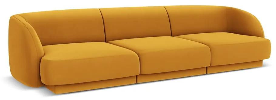 Кадифен диван в цвят горчица 259 см Miley - Micadoni Home