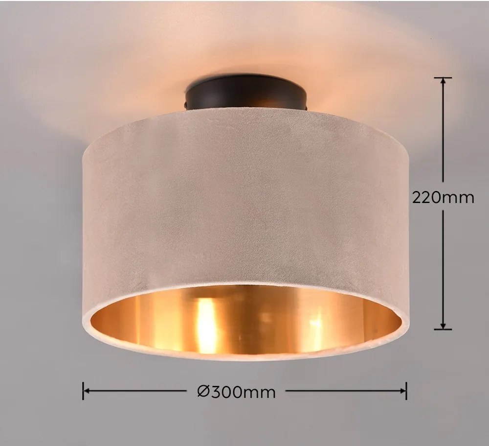 Черно-бежово таванно осветително тяло ø 30 cm Julieta - Trio