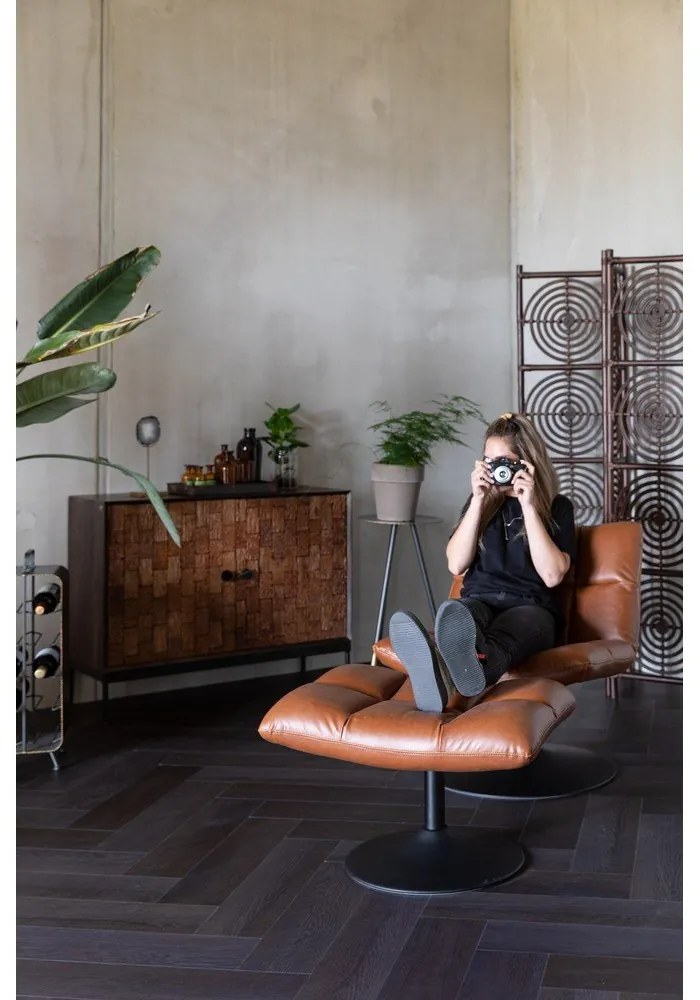 Светлосива табуретка за крака Bar - Dutchbone