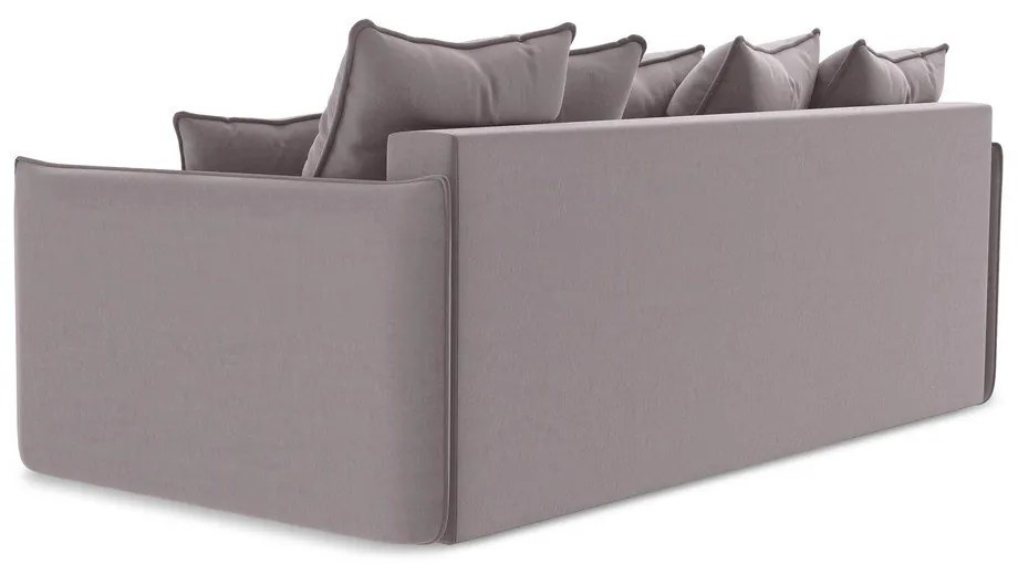 Кадифен разтегателен диван с място за съхранение в цвят лавандула 225 cm Hula – Makamii